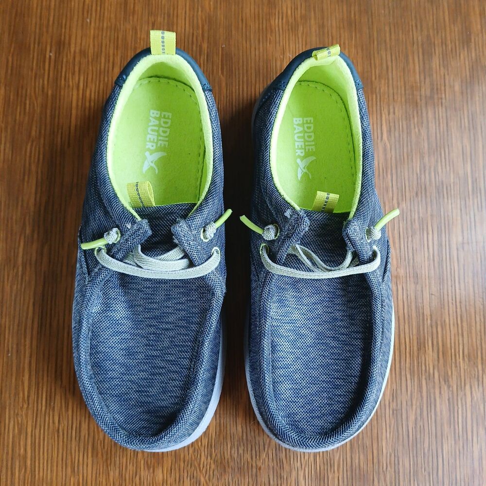 Eddie Bauer Liam Boys Size 2 Slip On Casual Shoes NWOT Gray & Green